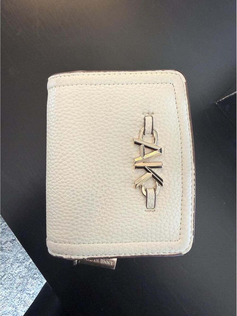Anne Klein Cream Leather Compact Wallet